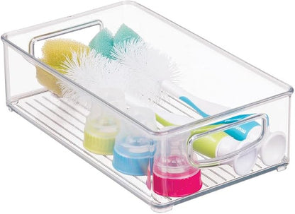 mDesign Small Plastic Baby Nursery and Food Organizer -Storage Holder Bin by mDesign