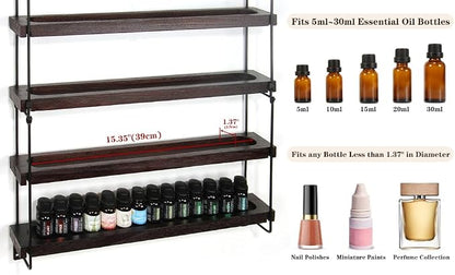 THYGIFTREE Essential Oil Storage Shelf Wall Mounted 16.9" Wooden Essential Oil - Image 5