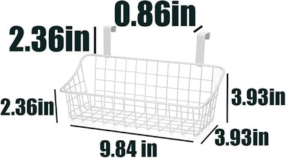 LeleCAT White Basket with hook Grid Storage Basket, Hang it behind a door or on - Image 2
