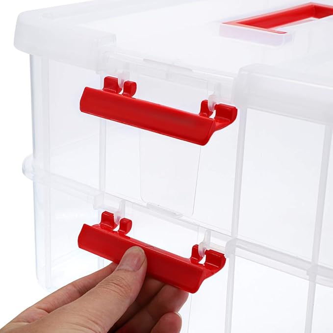 JUXYES 2-Tiers Stack Carry Storage Box - Image 5