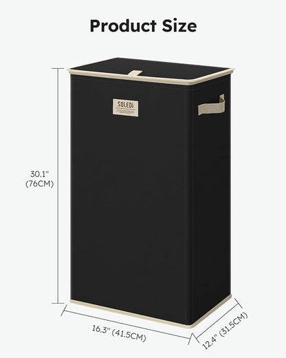SOLEDI Laundry Hamper with Lid 100L Large & Tall Collapsible Laundry Basket - Image 7