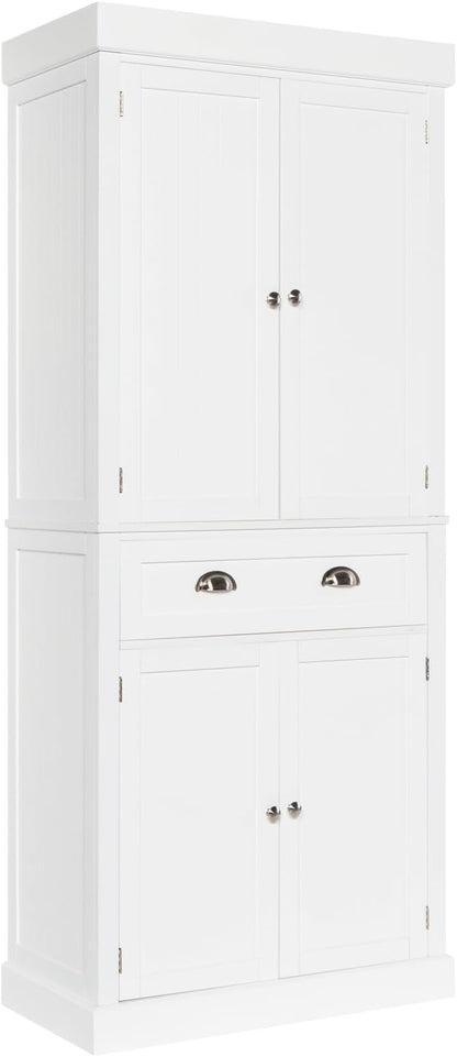 VINGLI 71-Inch White Storage Cabinets - Image 9