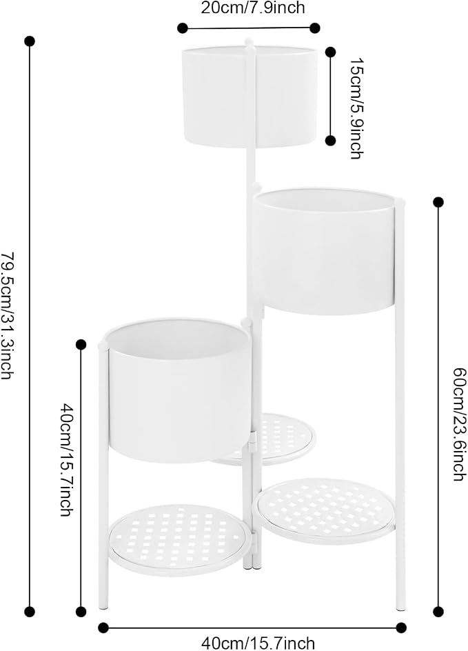 Foldable Corner Plant Stand Shelf, Indoor Outdoor Metal Flower Pot Holder - Image 2