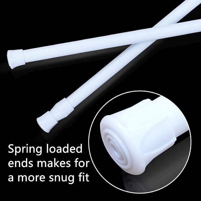 4 Pack Tension Rods, 28-48 Inches Adjustable Spring Steel Cupboard Bars Tension - Image 7