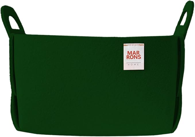 Collapsible Felt DEEPGREEN Storage Bin Small 7.1"x5.1"x5.1" – Foldable Basket by MARRONS