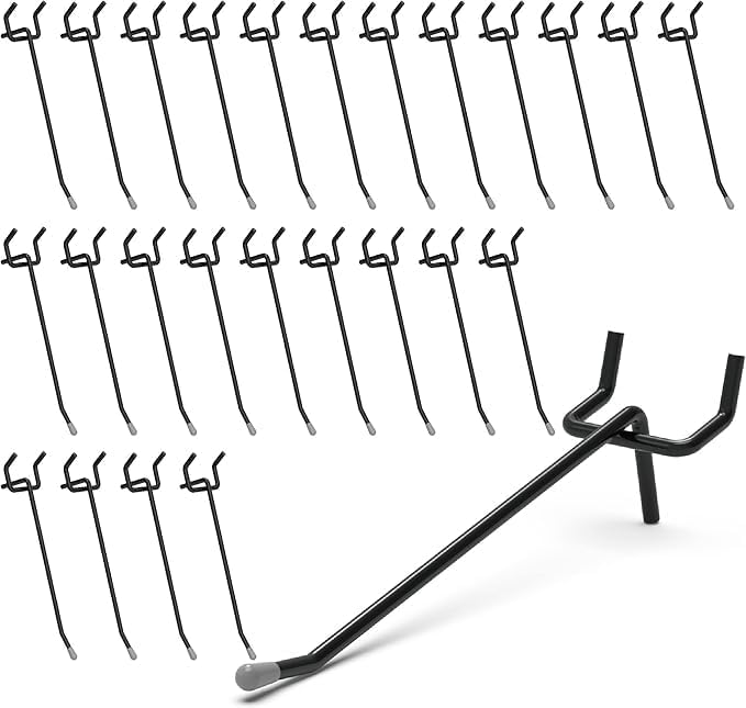 HUHOLE Pegboard Hooks 4 Inch 50PC, Fit 1/4" or 1/8" Pegboard, Ideal Peg Board by HUHOLE