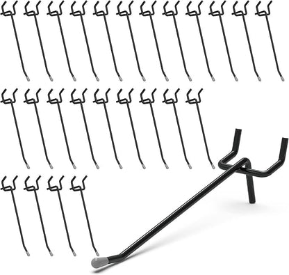 HUHOLE Pegboard Hooks 4 Inch 50PC, Fit 1/4" or 1/8" Pegboard, Ideal Peg Board by HUHOLE