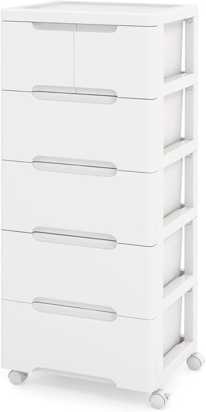 LOKO 6-Drawer Plastic Rolling Storage Cart | Mobile Storage Cabinet | Vertical by LOKO