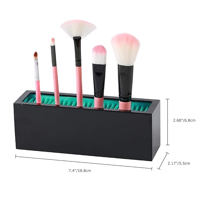 Makeup Brushes Holder Organizer, Silicone Vanity Air Drying Rack Display Storage - Image 7