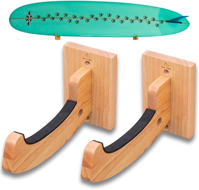 Wood Surfboard Wall Mount and Snowboard Mount by Koa+Vibes