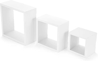 MELANNCO Floating Square Cube Shelves, by Melannco
