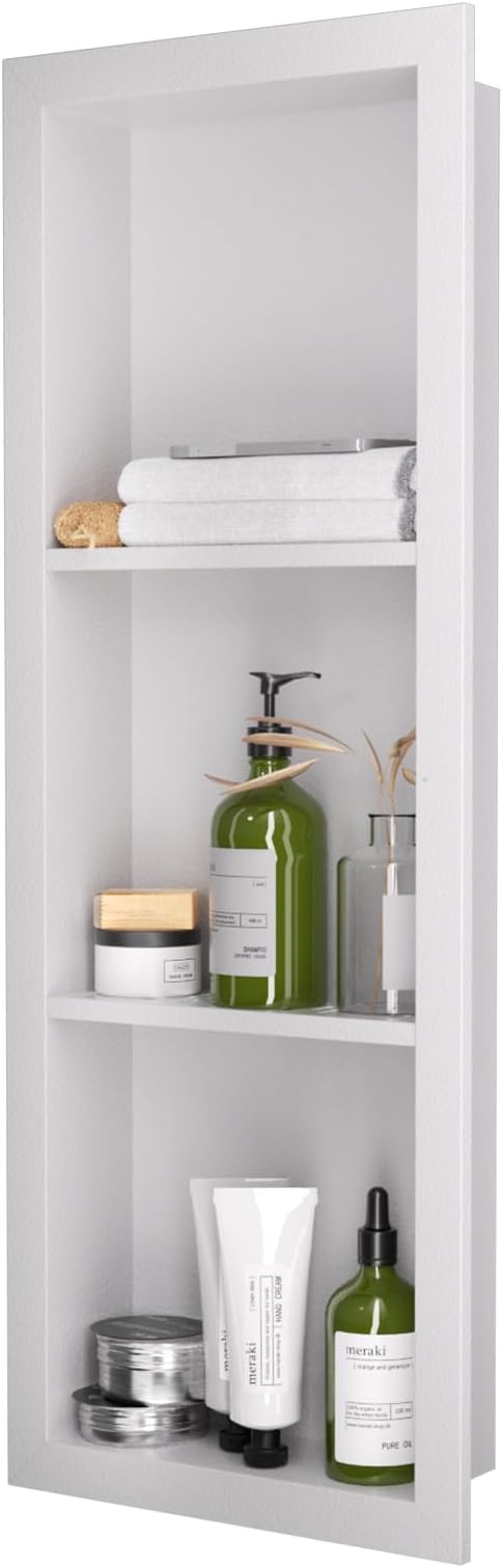 12" x 36" Stainless Steel Shower Niche, 3-Tier Waterproof Shelves, No-Tile by Unknown