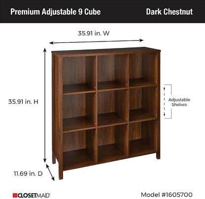 ClosetMaid 16057 Premium Adjustable 9-Cube Organizer, Dark Chestnut - Image 3