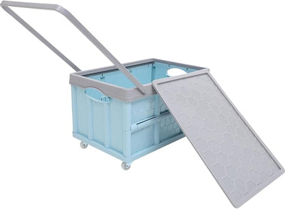 Collapsible Storage Bins with Lids, Folding Plastic Stackable Utility Crates 30L - Image 5