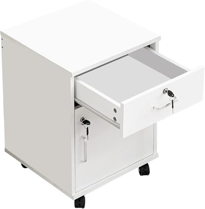 File Cabinet with Lock and Drawer, Mobile Under Desk Storage Cabinet with 360° - Image 8