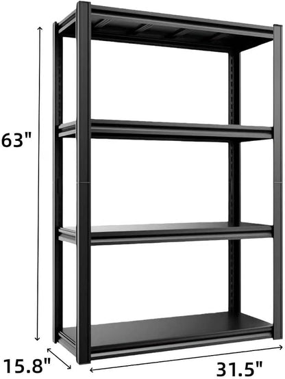 4-Tier 31.5" W x 15.8" D x 63" H Garage Shelving 2000LBS Storage Shelves Heavy - Image 3