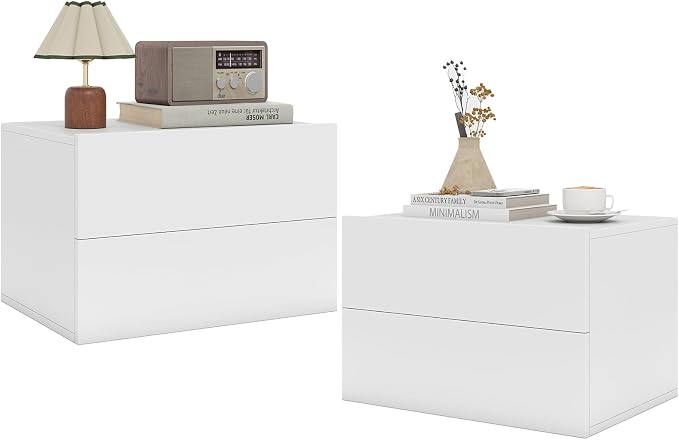KOMFOTT Floating Nightstand Set of 2, Modern Hanging Bedside Table | Wall by KOMFOTT