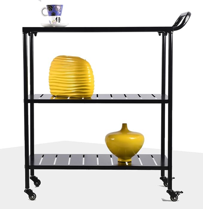 Diwhy Industrial 3 Tier Rolling Utility Storage Cart, Metal bar Cart - Image 7