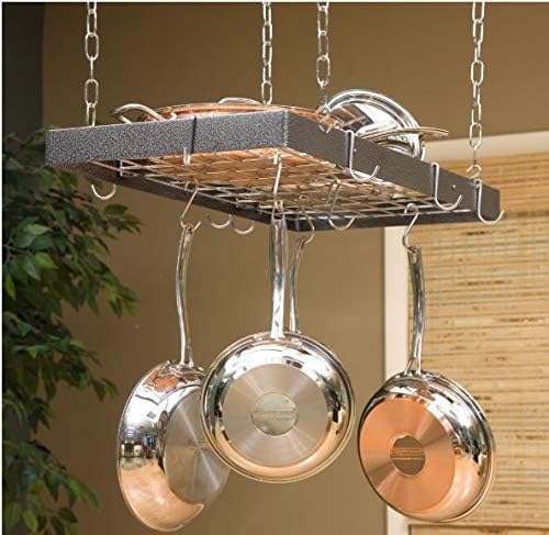 Rogar Hammered Steel Rectangular Pot Rack - Image 2