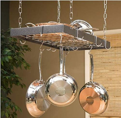 Rogar Hammered Steel Rectangular Pot Rack - Image 2