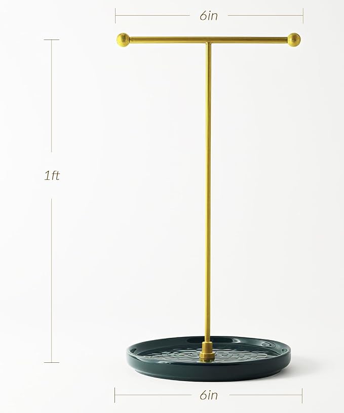VROOMIUM Necklace Holder Stand - 6in Ceramic Base X 1ft Height - Image 5