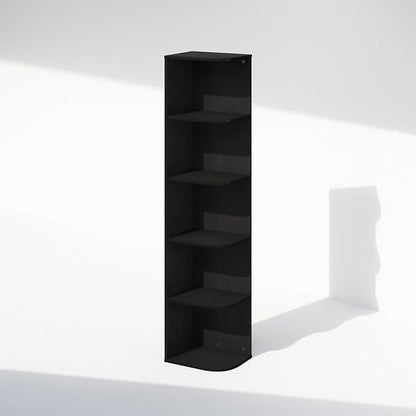 Furinno Reed Corner Shelf, 5-Tier Corner Bookshelf, Book Shelf, Corner Shelves - Image 4