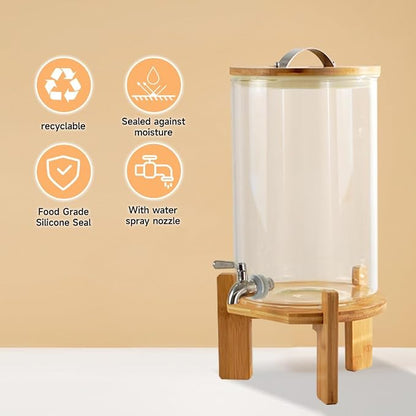 Beverage Dispenser, 2.1 Gallon Glass Drink Dispenser - Image 5