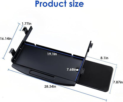 Under Desk Mounted Keyboard Tray Steel Slide - Image 3