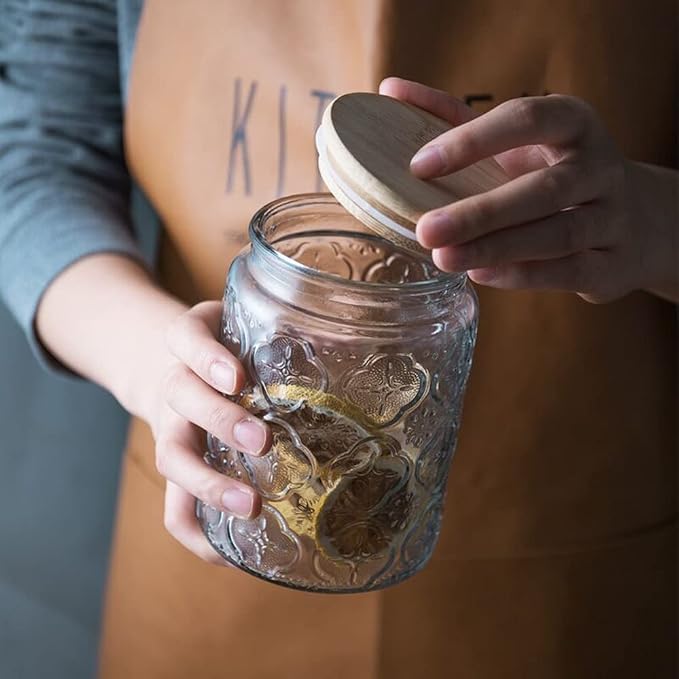 ANSQU Vintage Glass Jars Set Canister Airtight Storage Jar Container - Image 6