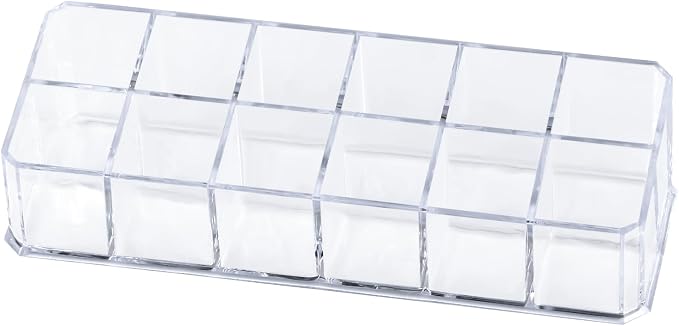 12-Slot Acrylic Organizer Case for Lipstick Bottles Storage by Teqooza