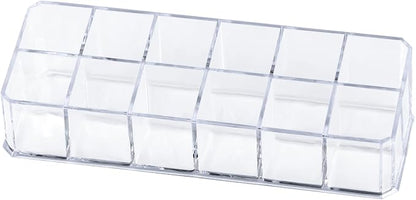 12-Slot Acrylic Organizer Case for Lipstick Bottles Storage by Teqooza
