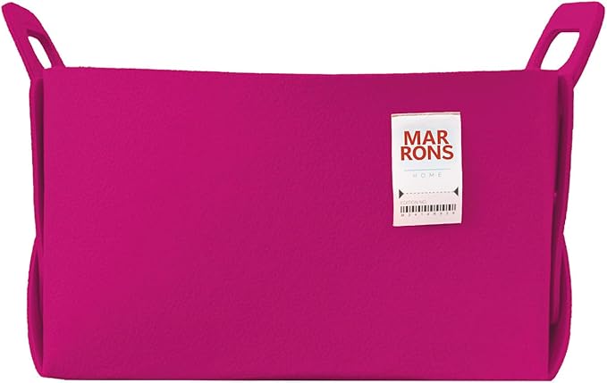 Collapsible Felt MAGENTAPINK Storage Bin Large 14.6"x9.4"x9.4" – Foldable Basket by MARRONS
