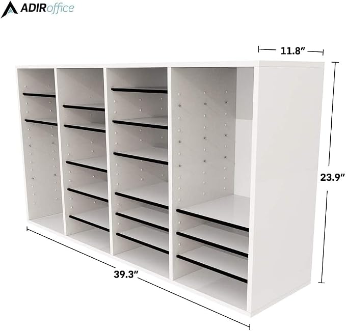 AdirOffice Wooden Adjustable Literature Organizer, 36 Compartment Office Mailbox - Image 3