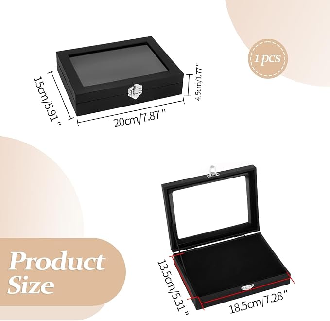 7.8 x 5.9 Inches Small Pin Display Case, Dustproof Pin Collection Showcase - Image 2
