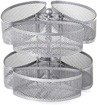Nifty Organizing Carousel – Silver Finish, Spins 360-Degrees, Cosmetic Bathroom - Image 3