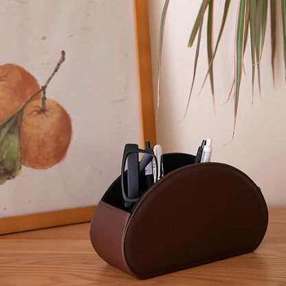 Remote Control Holder Organizer Table Desk Leather Control Storage TV Remote - Image 4
