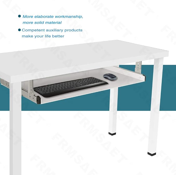 FRMSAET Under Desk Keyboard Tray Heavy-Duty All-Metal Material 20/24/30 inches - Image 3