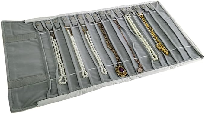 Portable Jewelry Roll Untangled Secure Necklace Travel Storage Bag Displays - Image 5