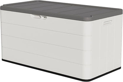 100 Gallon Plus Resin Deck Box, Waterproof Outdoor Storage Bin by Decksplore%E2%80%94BuiltforOutdoor