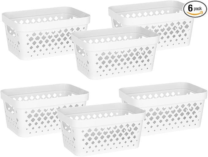 Glad Plastic Baskets for Organizing, Linen Closet, and Bathroom | Nesting Shelf by GladTrashFoodStorage