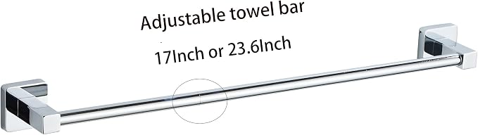 Chrome Bathroom Hardware Set 4 Pieces, Bathroom Accessories Set Stainless Steel - Image 3