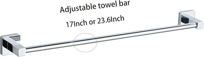 Chrome Bathroom Hardware Set 4 Pieces, Bathroom Accessories Set Stainless Steel - Image 3
