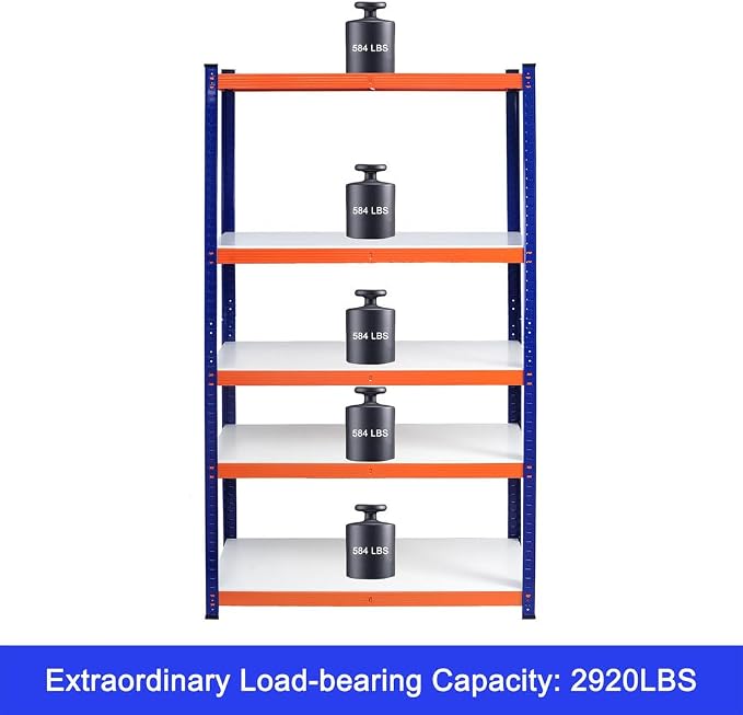 Heavy Duty Garage Storage Shelves, 5-Tier Adjustable Metal Shelving Unit - Image 4
