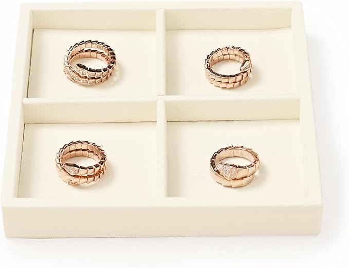 Oirlv Microfiber 4 Grids Stackable Jewelry Display Trays Showcase Jewelry by Oirlv