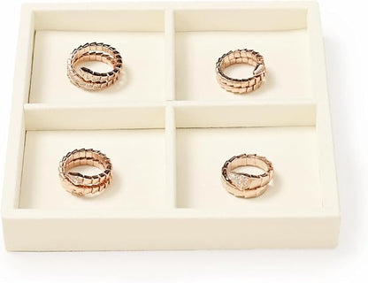 Oirlv Microfiber 4 Grids Stackable Jewelry Display Trays Showcase Jewelry by Oirlv