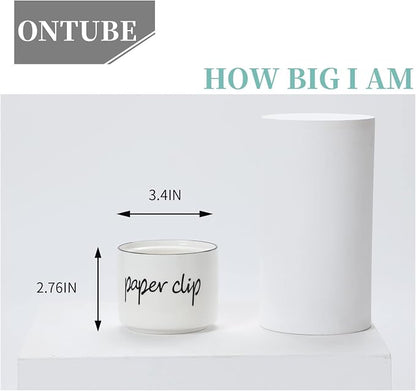 ONTUBE Farmhouse Paper Clip Holders, Ceramic Binder Clip Dispenser Organizer - Image 4