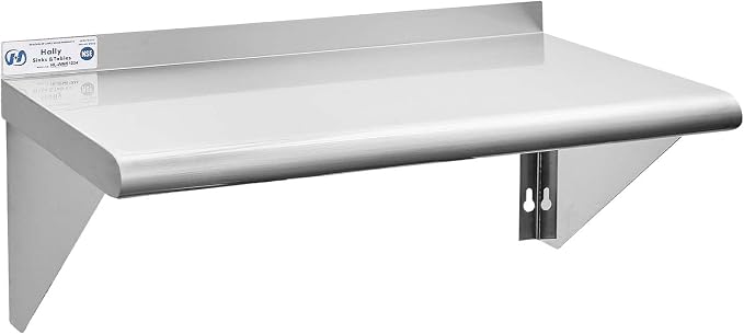 Hally Stainless Steel Shelf 12 x 24 Inches 230 lb, NSF Commercial Wall Mount by HallySinksTablesH