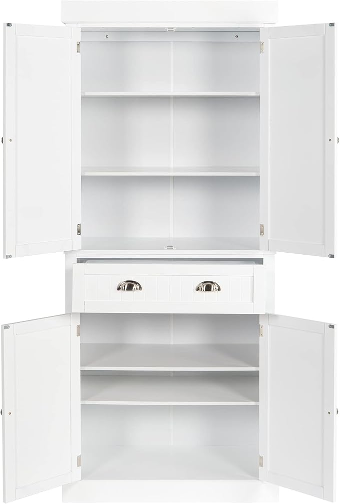 VINGLI 71-Inch White Storage Cabinets - Image 8