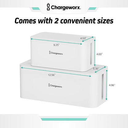 ChargeWorx Cable-Management Box Set, Cord Organizer, Cable Box to Hide Surge - Image 2