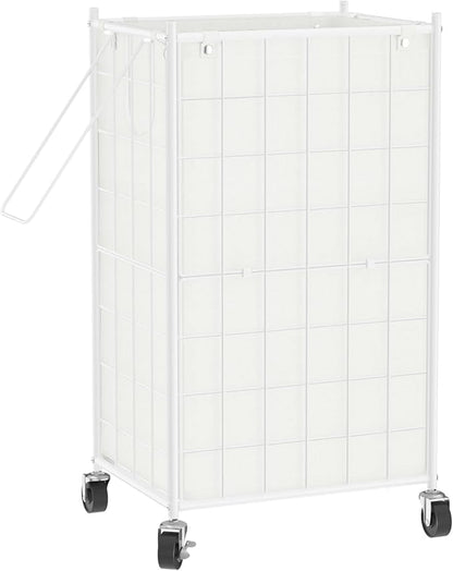 WOWLIVE Laundry Hamper with Wheels, Metal Wire Frame Rolling Laundry Basket by WOWLIVE